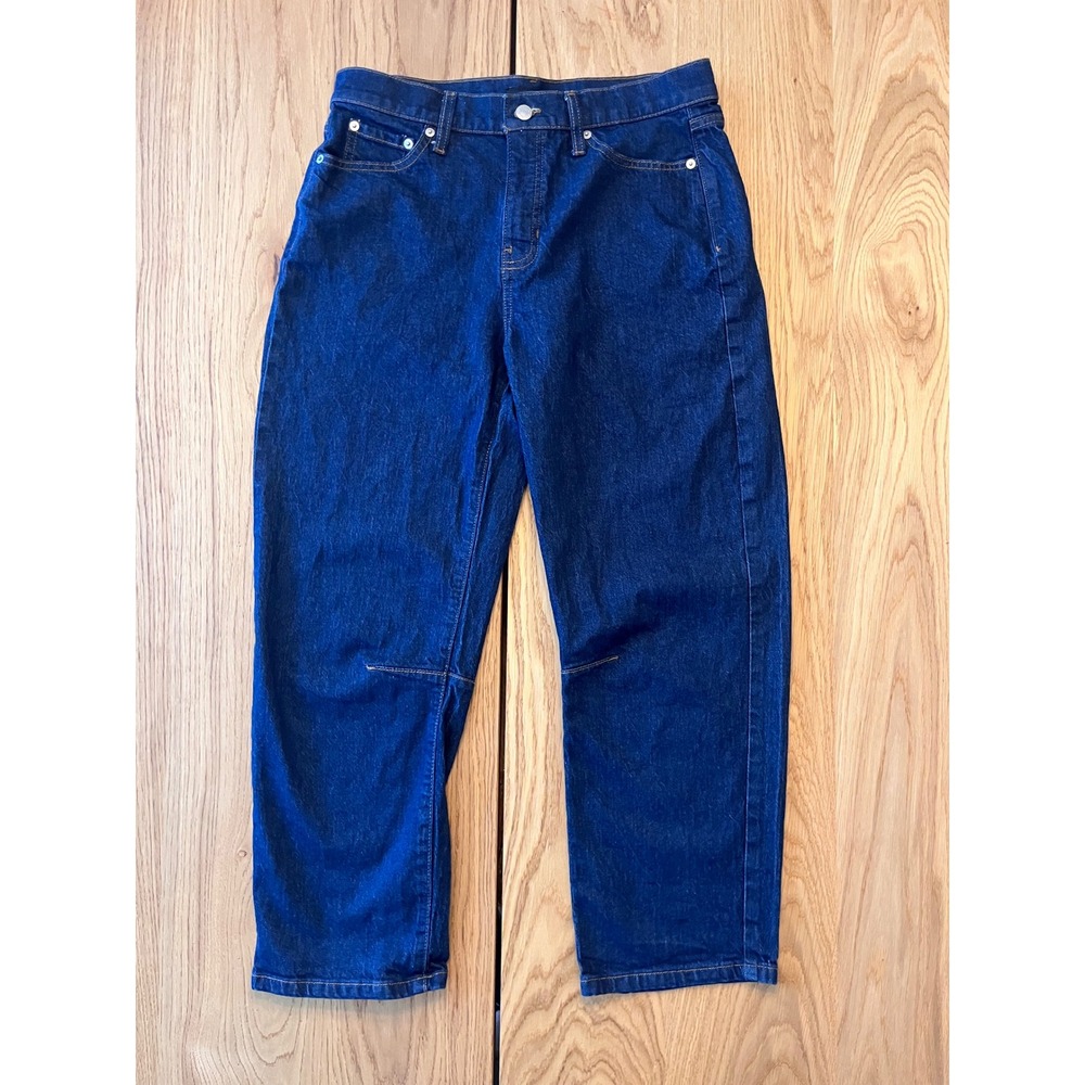 Banana Republic Barrel Mid-Rise Jeans 29 Ankle Dark Rinse Indigo Blue 804434-00